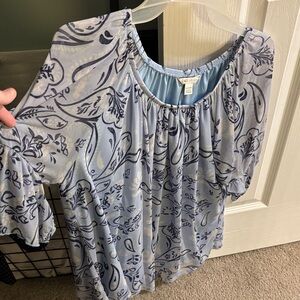 Cato Light Blue Floral Blouse